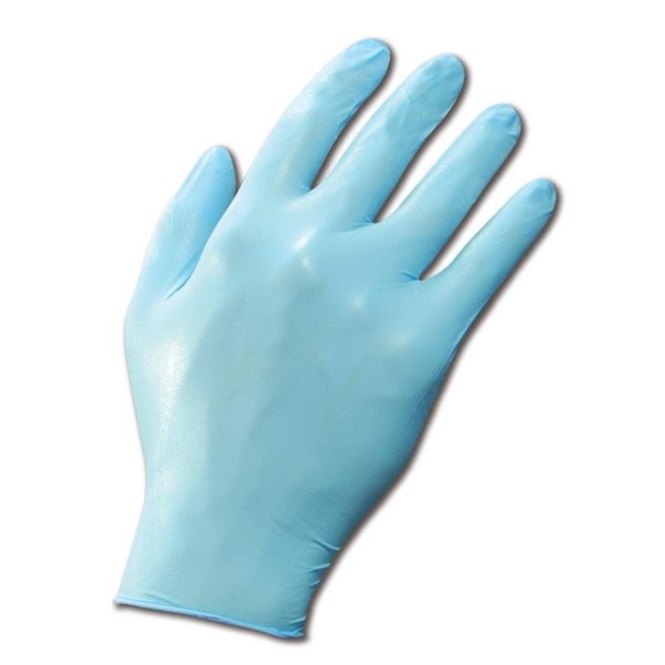 Showa 7005, Disposable Gloves, 4 mil Palm, Nitrile, Powdered, L, 100 PK, Blue 7005PFL